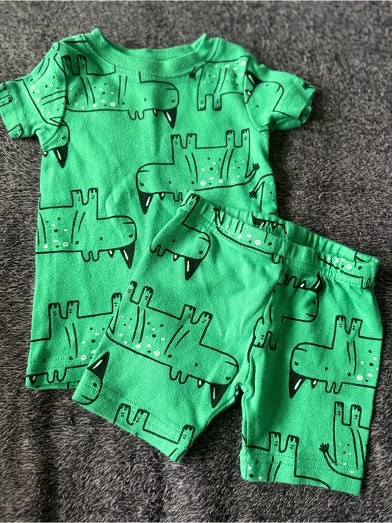 Carter's Other - NWOT Carter’s Infant Green Dinosaur Print Shorts & Tee Set, Super Soft, 9M